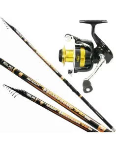 Kolpo Kit Pesca Bolognese Canna Carbonio Mulinello 4 Cuscinetti Kit da pesca Kolpo