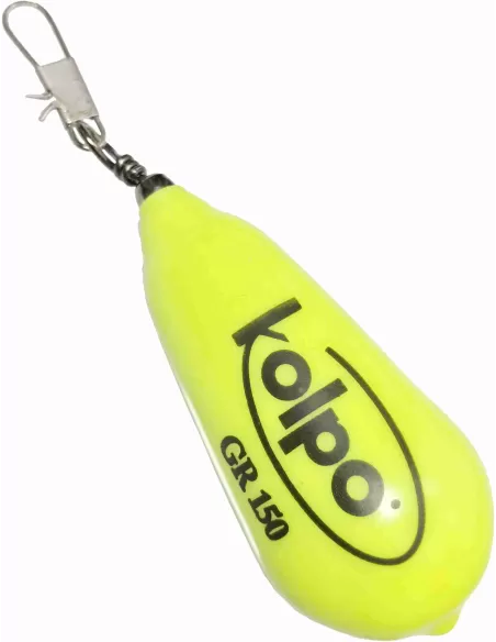 Kolpo Piombo Pera Giallo Fluorescente con Girella e Moschettone Minuteria Kolpo