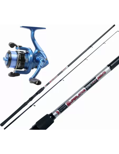 Kolpo Combo Spinning Canna Superlative 2,70 m Mulinello Mito Con Filo Kit da pesca Kolpo