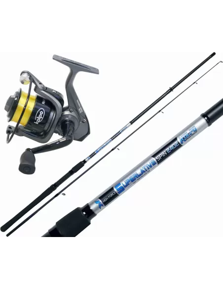 Kolpo Combo Spinning 60 gr Canna Superlative 2,10 m Mulinello Nanga Spin Kit da pesca Kolpo