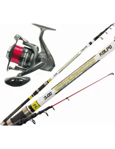 Kolpo Combo Pesca dalla Barca Canna 2,10 M in Carbonio Mulinello e Filo Kit da pesca Kolpo