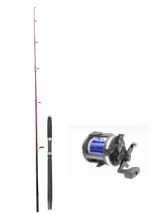 Kolpo Combo Traina Costiera Canna in Carbonio Mulinello Filo Kit da pesca Kolpo