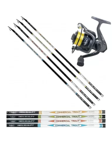 Kolpo Combo Pesca alla Trota Canna in CArbonio Mulinello Nanga Kit da pesca Kolpo