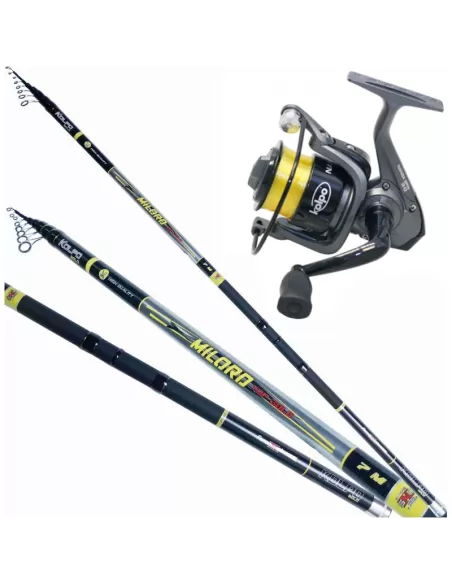 Kolpo Combo Kit Pesca Bolognese mt 5 Canna in Carbonio Mulinello e Filo Kit da pesca Kolpo