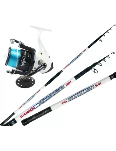 Kolpo Combo Kit Surfcasting Canna In Carbonio Mulinello 8000 Kit da pesca Kolpo