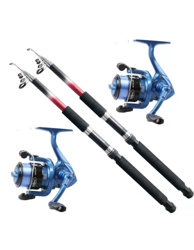 Kolpo Kit Pesca Universale Spinning Bolognese Fondo 2 Canne 2 Mulinelli Kit da pesca Kolpo