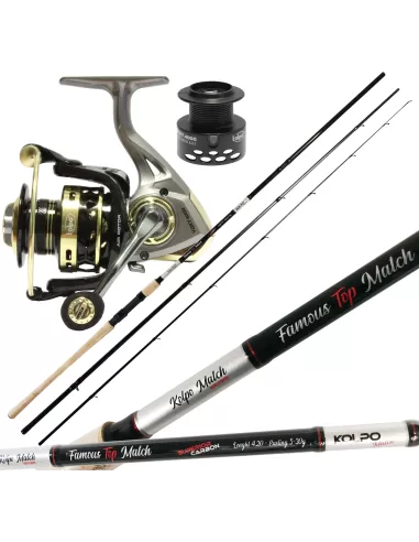 Kolpo Canna in Carbonio 4.20 mt Mulinello 6.2:1 Pesca Inglese Kit da pesca Kolpo