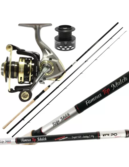 Kolpo Canna in Carbonio 4.20 mt Mulinello 6.2:1 Pesca Inglese Kit da pesca Kolpo