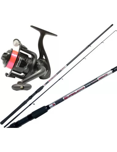Kolpo Canna Spinning Superlative 240 cm Mulinello Arya con Filo Kit da pesca Kolpo