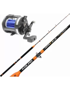 Kolpo Canna Grecale Acid con Mulinello Troll con Filo Energy Kit da pesca Kolpo