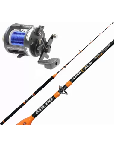 Kolpo Canna Grecale Acid con Mulinello Troll con Filo Energy Kit da pesca Kolpo