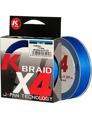 Kolpo K Braid X4 Trecciato Premium Quality 300 mt Blue Fili da pesca Kolpo