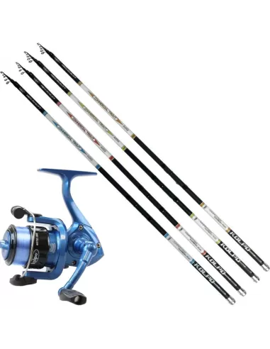 Kolpo Kit Pesca Trota Lago Canna in Carbonio Mulinello Mito con Filo Kit da pesca Kolpo