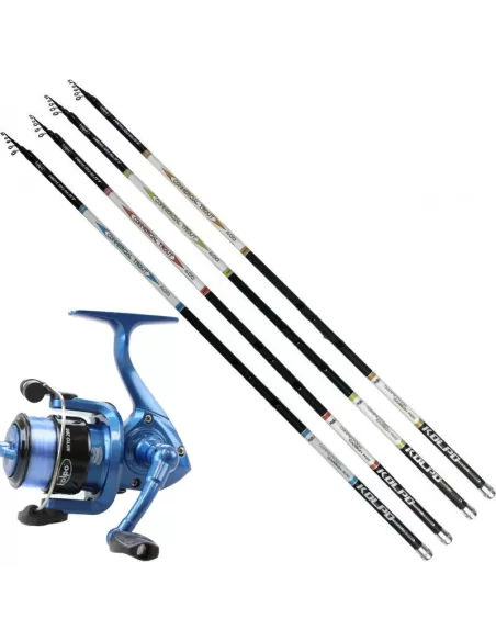 Kolpo Kit Pesca Trota Lago Canna in Carbonio Mulinello Mito con Filo Kit da pesca Kolpo