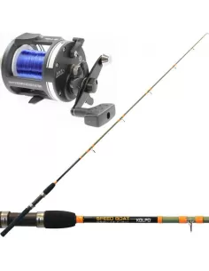 Kolpo Kit Pesca Traina Costiera Canna Mulinello e Filo Kit da pesca Kolpo