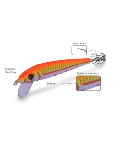 Dtd Trlja Platno Squid da Traina ai Calamari 90 mm Esche Artificiali Dtd
