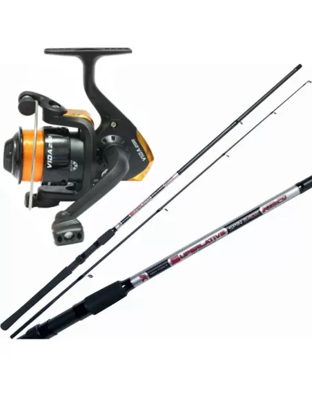 Kolpo Kit Spinning Canna Superlative Mulinello Vida con Filo Kit da pesca Kolpo