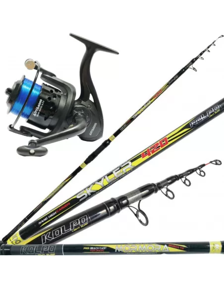 Kolpo Kit Pesca Surfcasting Canna Mormora 100 gr Mulinello Arya 6000 Kit da pesca Kolpo