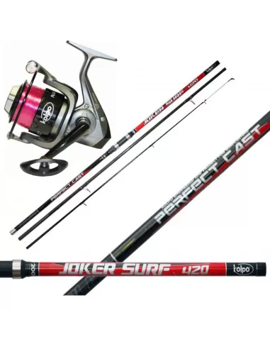 Kolpo Kit Surfcasting Canna in Carbonio Mulinello Con Filo Pink Kit da pesca Kolpo
