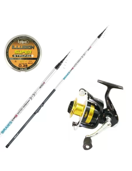 Combo Bolognese Canna Braies 6 m Reel Most Fluoro Coated 150 mt