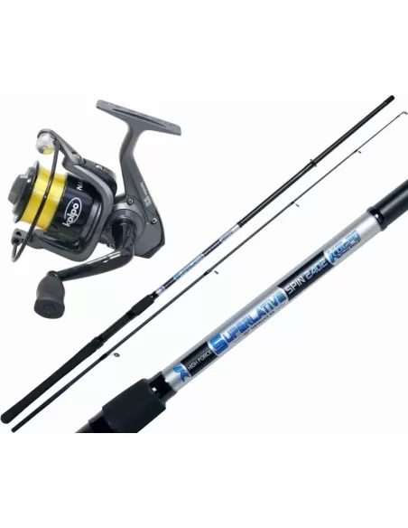 Kolpo Combo Spinning 60 gr Canna Superlative 2,70 m Mulinello Nanga Spin Kit da pesca Kolpo