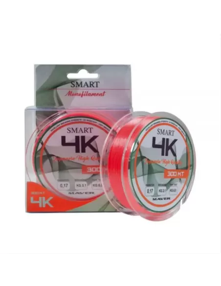 Maver Filo da Pesca Smart 4K Orange Fluo Color 300 mt  Fili da pesca Maver