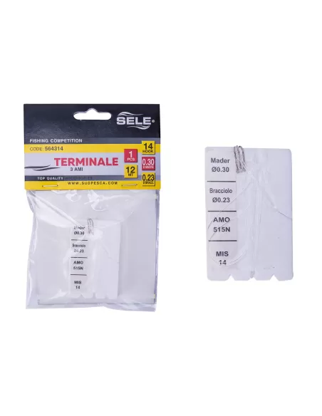 Sele Terminale Montato con tre Ami Speciale Bolentino Surfcasting Minuteria Sele
