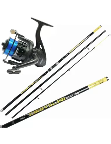 kolpo Kit Surf Canna 3 Sezioni in Carbonio Mulinello Arya 6000 Kit da pesca Kolpo