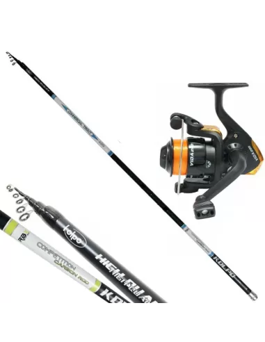 Kolpo Kit Trota Lago Tremarella Canna in Carbonio Mulinello e Filo Kit da pesca Kolpo