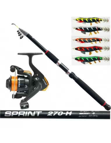 Kolpo Kit Pesca Completo per Seppie Totani Riva e Barca Kit da pesca Kolpo