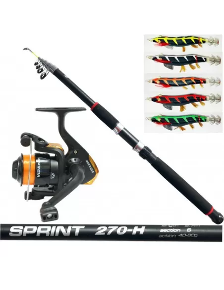 Kolpo Kit Pesca Completo per Seppie Totani Riva e Barca Kit da pesca Kolpo