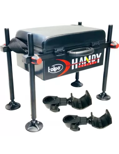 Kolpo Handy Panchetto da Pesca con Poggia Canne Inclusi Panchetti Sedie e Accessori Kolpo