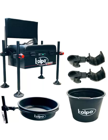 Kolpo Panchetto Handy con Schienale Poggia Canne Bacinella e Secchio Panchetti Sedie e Accessori Kolpo