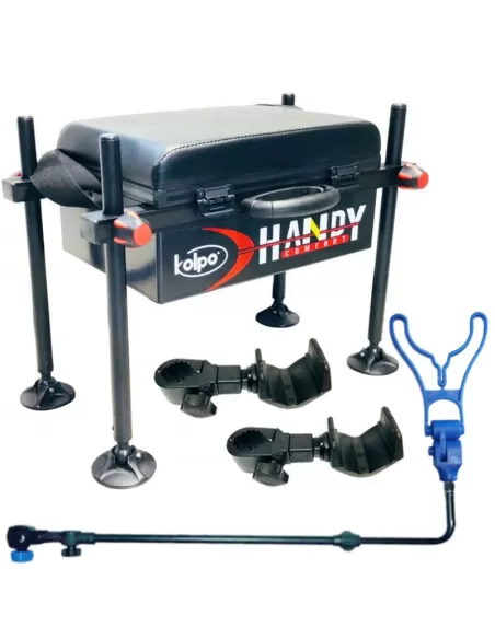 Kolpo Handy Panchetto da Pesca con Poggia Canne Feeder Arm Completo Panchetti Sedie e Accessori Kolpo