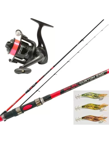 Kolpo Kit Pesca Egi Canna Mulinello Filo e Totanare Kit da pesca Kolpo