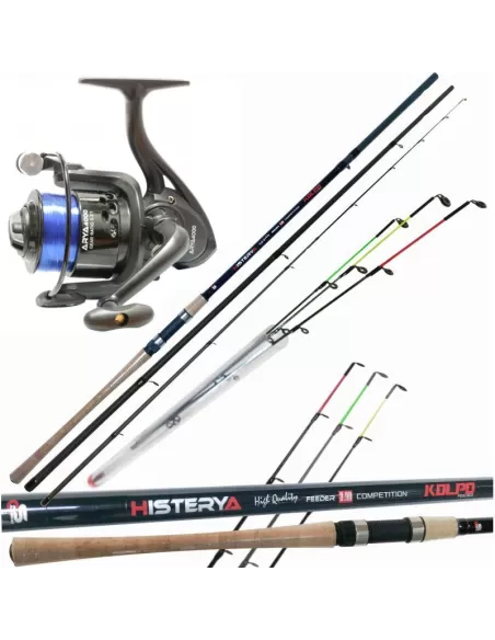 Kolpo Fishing Kit Feeder Carbon Rod Reel and Wire