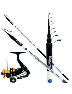 Kolpo Kit Pesca Bolognese in Carbonio 6 mt Mulinello Most 3000 Kit da pesca Kolpo