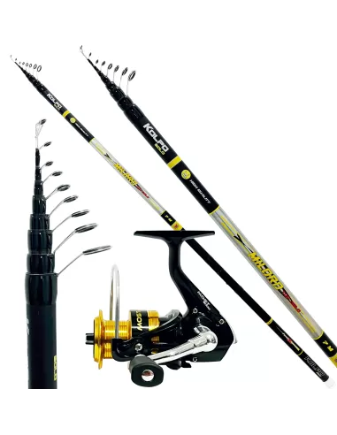Kolpo Kit Bolognese 7 mt in Carbonio Alto Modulo Mulinello Most Kit da pesca Kolpo