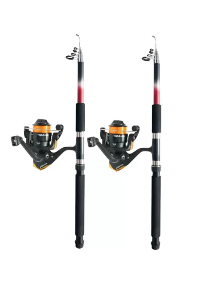 Kolpo Kit Pesca Trote Laghetto 2 Canne 3 mt 2 mulinelli con Filo Kit da pesca Kolpo