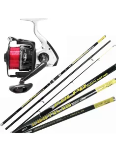 Kolpo kit Surfcasting Canna Tre Sezioni 200 gr Mulinello e Filo Kit da pesca Kolpo