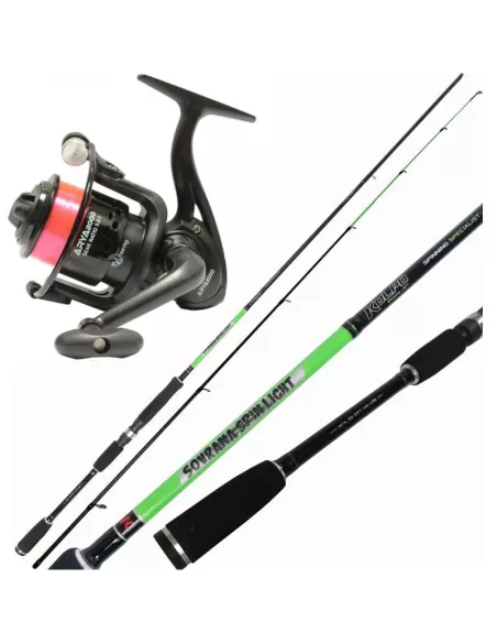 Kolpo Kit Special seppie Canna Slim in Carbonio Mulinello e Filo Kit da pesca Kolpo
