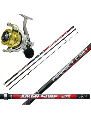 Kolpo Kit Surf Casting Top Canna in Carbonio Mulinello 7000 Kit da pesca Kolpo