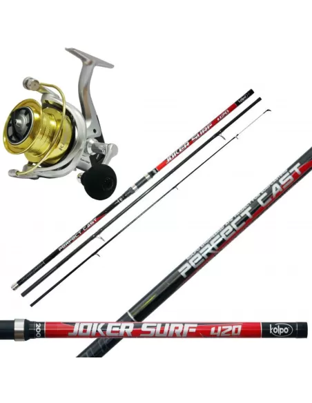 Kolpo Kit Surf Casting Top Canna in Carbonio Mulinello 7000 Kit da pesca Kolpo