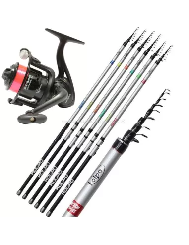 Kolpo Kit Pesca Trota Lago Canna Mulinello e Filo Kit da pesca Kolpo