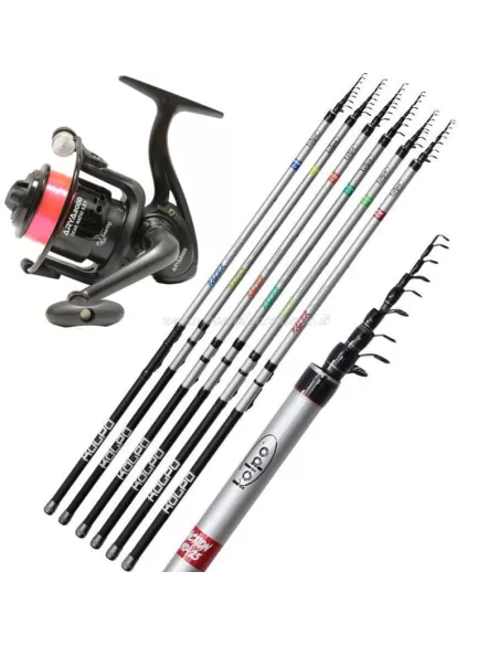 Kolpo Kit Pesca Trota Lago Canna Mulinello e Filo Kit da pesca Kolpo
