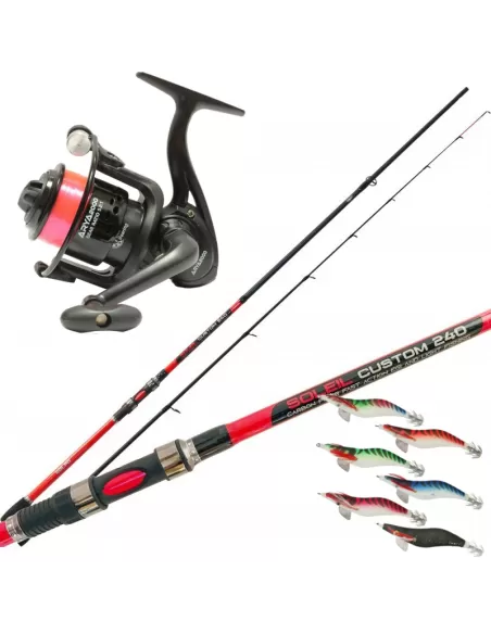 Kolpo Kit Fishing Cuttlefish and Squid from the Coast and Boat Canna Reel 6 Totanare