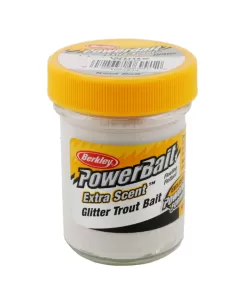 Berkley Powerbait Glitter Trout Bait White Pastella per Trote Esche da pesca Berkley