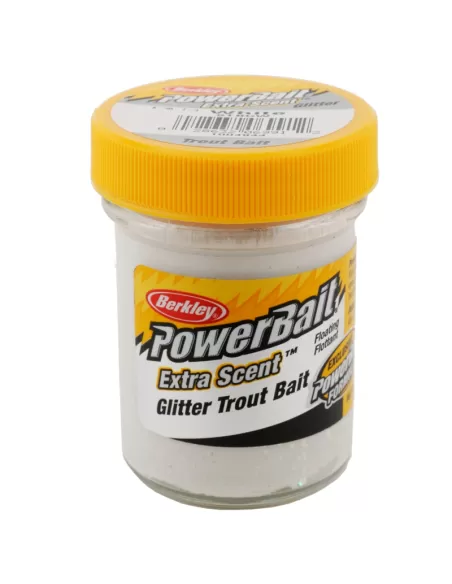 Berkley Powerbait Glitter Trout Bait White Pastella per Trote Esche da pesca Berkley