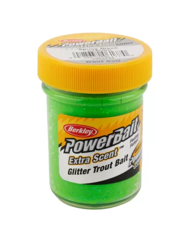 Berkley Powerbait Glitter Trout Bait Spring Green Pastella per Trote Esche da pesca Berkley