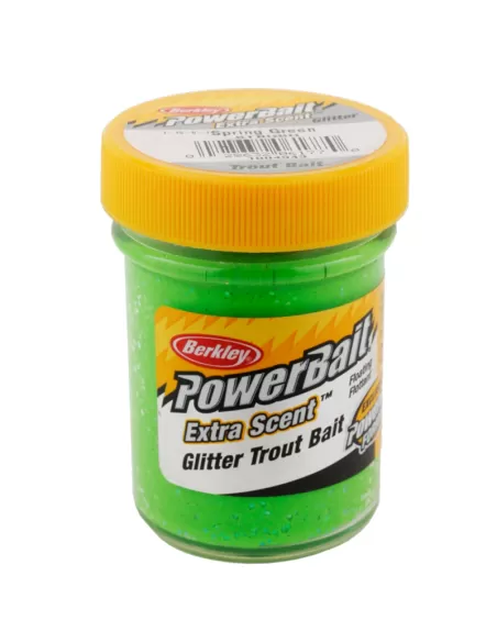 Berkley Powerbait Glitter Trout Bait Spring Green Pastella per Trote Esche da pesca Berkley